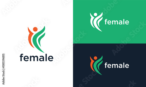 Initial Letter F Female Sport Logo Design Inspiration