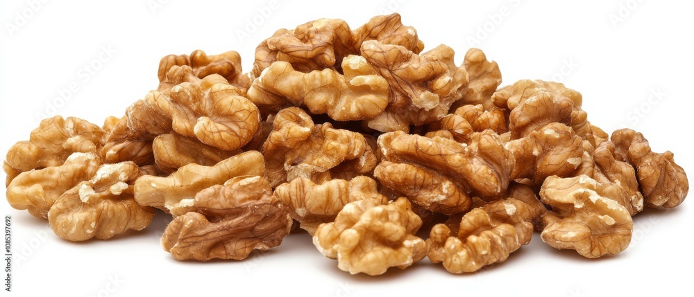 Walnut Abundance: A heap of whole walnuts, their rich brown shells gleaming under the light, exudes a sense of wholesome goodness and natural abundance. Walnut Abundance: A heap of whole walnuts, their rich brown shells gleaming under the light, exudes a sense of wholesome goodness and natural abundance.