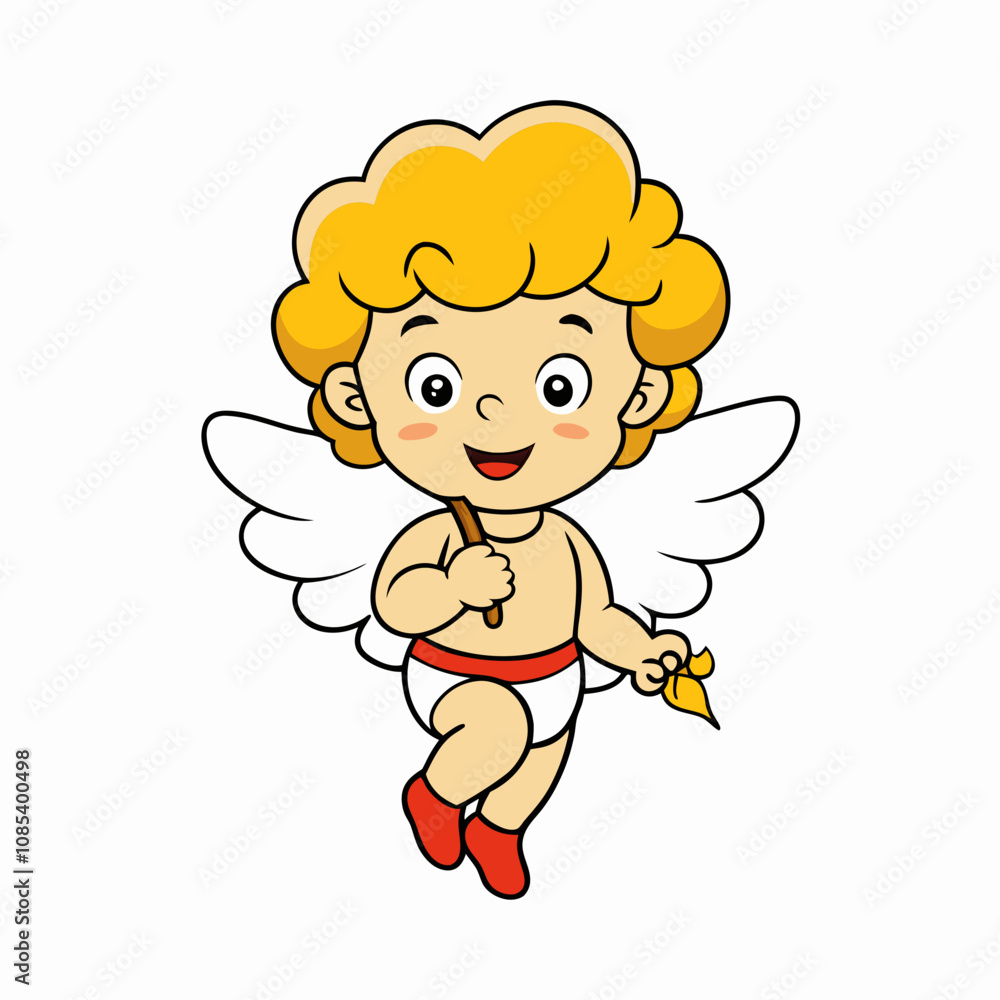 Cute Cupid Character for Valentine's Day, Cute and Playful Cartoon Cupid, Adorable Cupid Vector Cute Cupid Character for Valentine's Day, Cute and Playful Cartoon Cupid, Adorable Cupid Vector