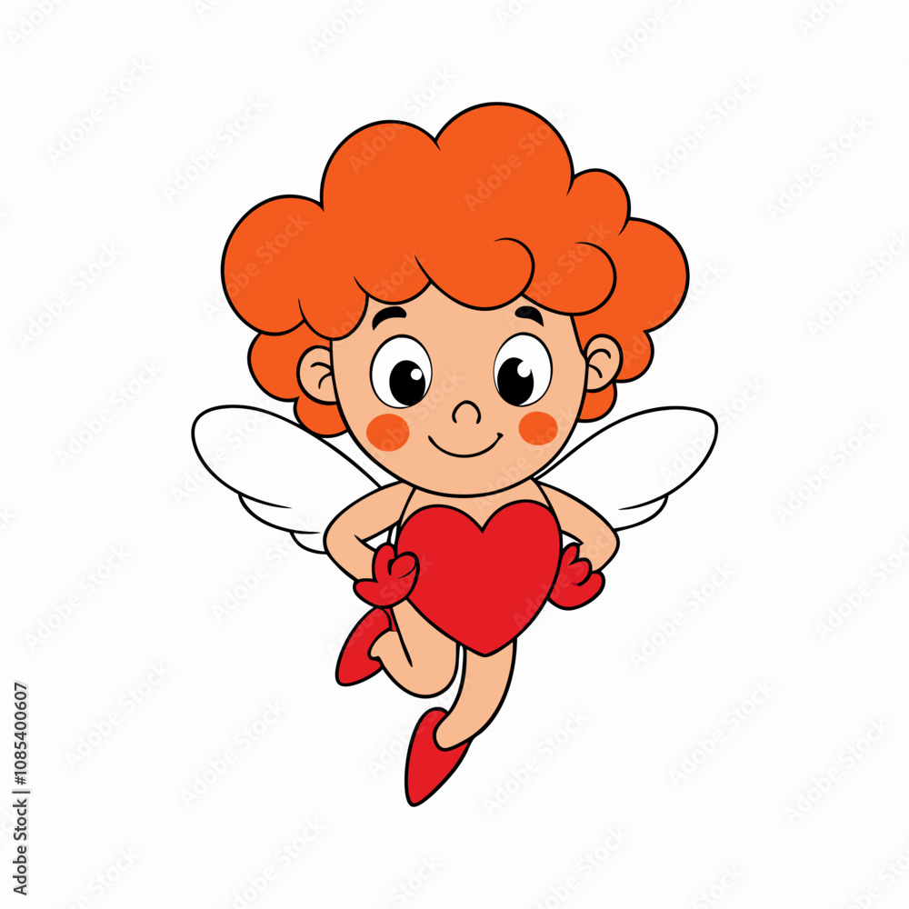 Cute Cupid Character for Valentine's Day, Cute and Playful Cartoon Cupid, Adorable Cupid Vector Cute Cupid Character for Valentine's Day, Cute and Playful Cartoon Cupid, Adorable Cupid Vector