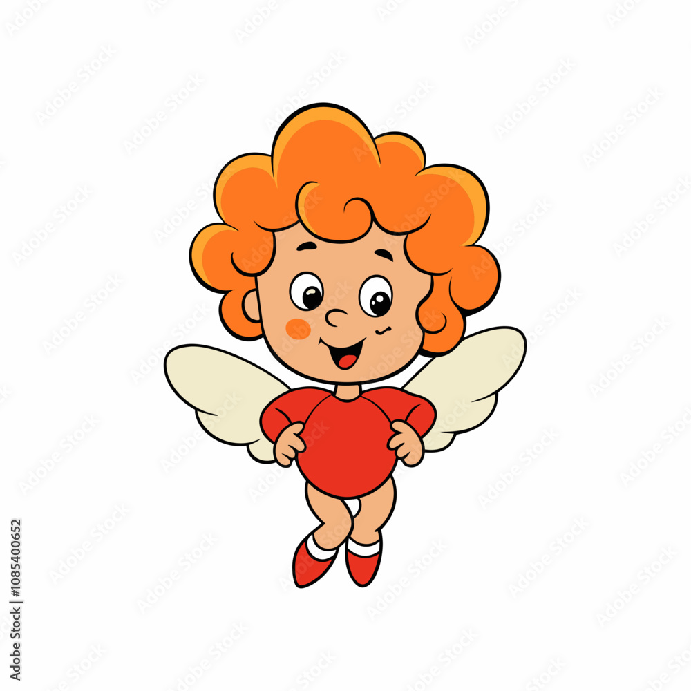 Cute Cupid Character for Valentine's Day, Cute and Playful Cartoon Cupid, Adorable Cupid Vector Cute Cupid Character for Valentine's Day, Cute and Playful Cartoon Cupid, Adorable Cupid Vector