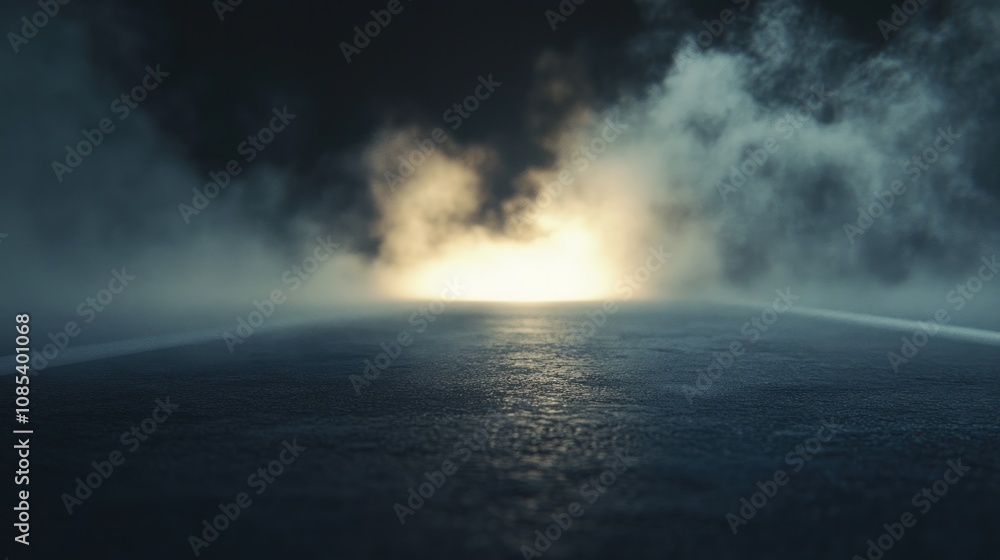 Obraz premium Mysterious Road Through Fog