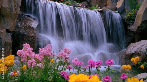 Waterfall in Garden Oasis