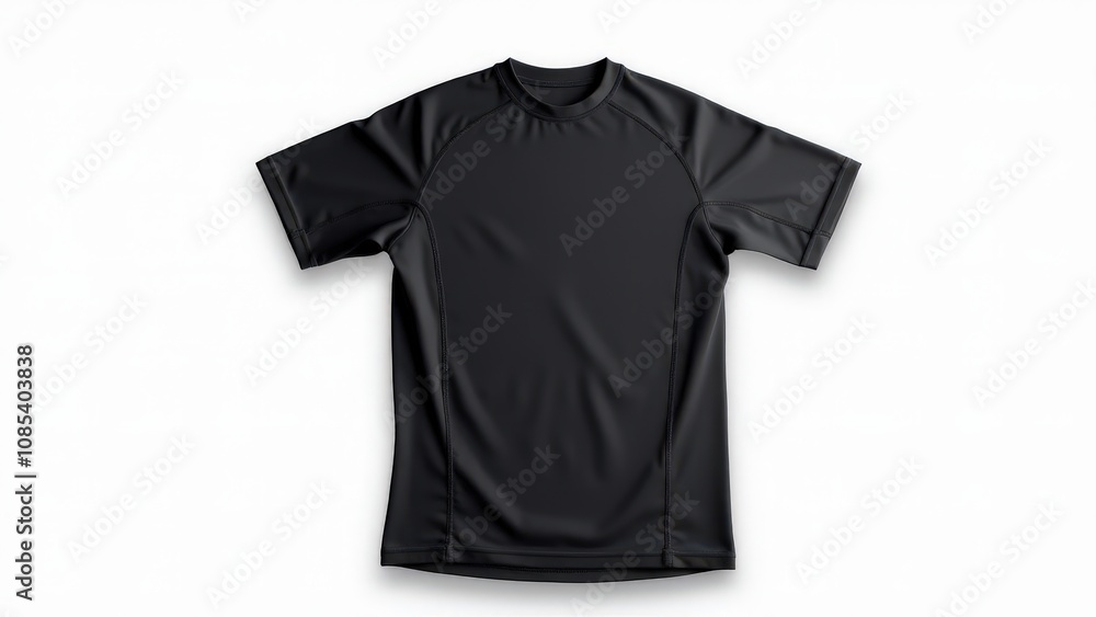 Rashguard mockup in a front view-only design, with sleek material texture and shadow effects for a professional presentation of athletic apparel. Rashguard mockup in a front view-only design, with sleek material texture and shadow effects for a professional presentation of athletic apparel.