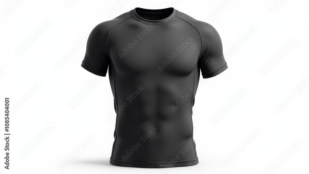 Rashguard mockup with a minimalistic front view design, textured material, and realistic shadows, ideal for showcasing performance wear. Rashguard mockup with a minimalistic front view design, textured material, and realistic shadows, ideal for showcasing performance wear.