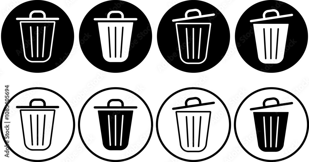Trash icon set. delete sign. Bin icon symbol. Rubbish can icons
Trash icon set. delete sign. Bin icon symbol. Rubbish can icons