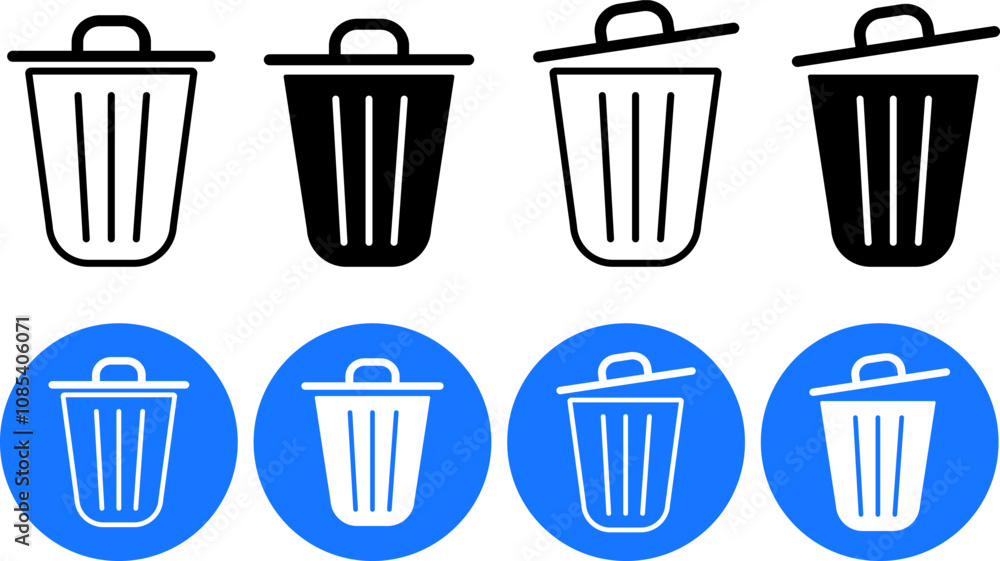 Trash icon set. delete sign. Bin icon symbol. Rubbish can icons
Trash icon set. delete sign. Bin icon symbol. Rubbish can icons