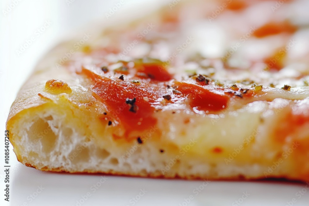 pizza with salami and cheese in extreme closeup shot that shows the crisp of pizza's edges. amazing and appetizing pizza. extreme close up pizza with salami and cheese in extreme closeup shot that shows the crisp of pizza's edges. amazing and appetizing pizza. extreme close up