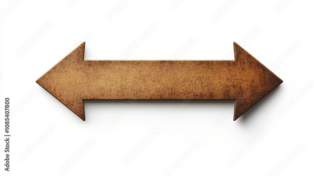 Double Arrow Signpost: Rustic Brown Wooden Arrows Pointing in Opposite Directions Double Arrow Signpost: Rustic Brown Wooden Arrows Pointing in Opposite Directions