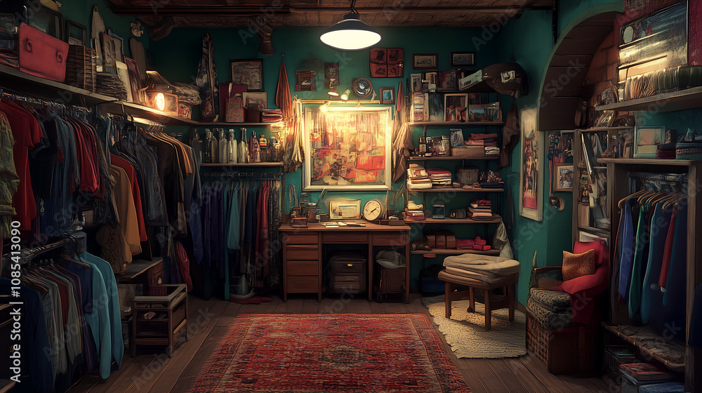 A cozy second-hand shop interior A cozy second-hand shop interior