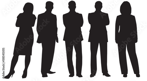 working group of people silhouette. 