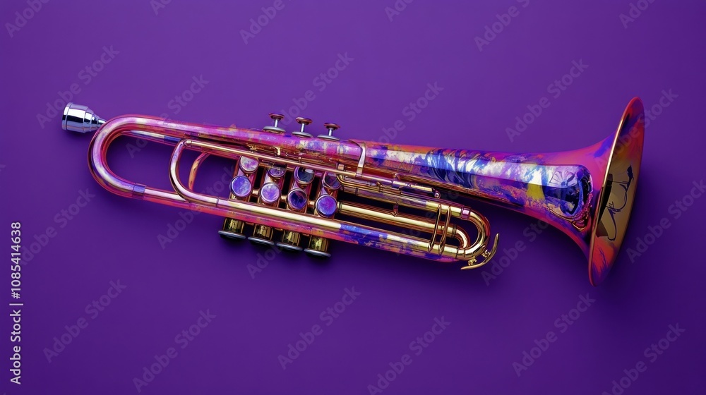 Obraz premium Purple Trumpet on a Purple Background
