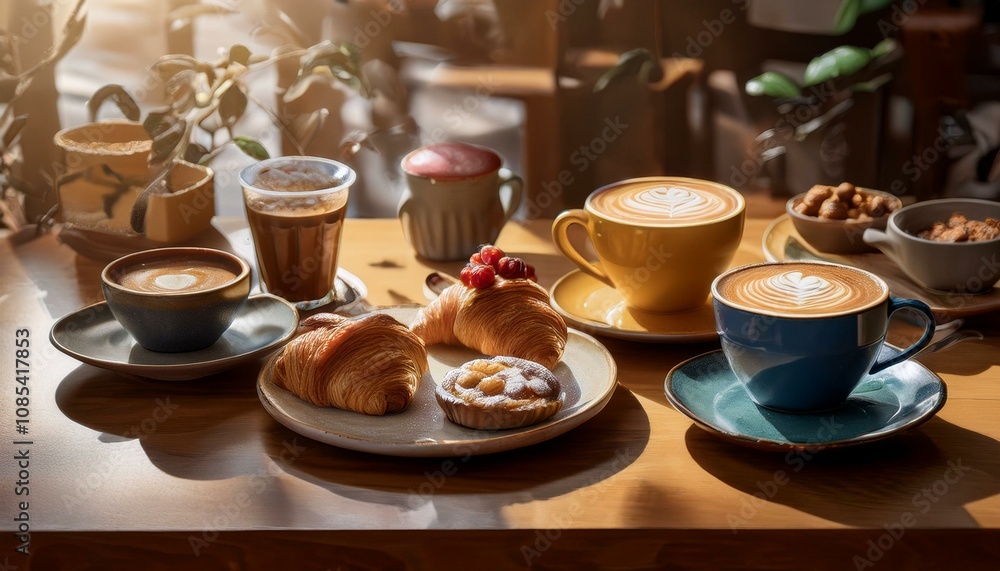 Obraz premium Highlight the caf?'s unique offerings through signage. 