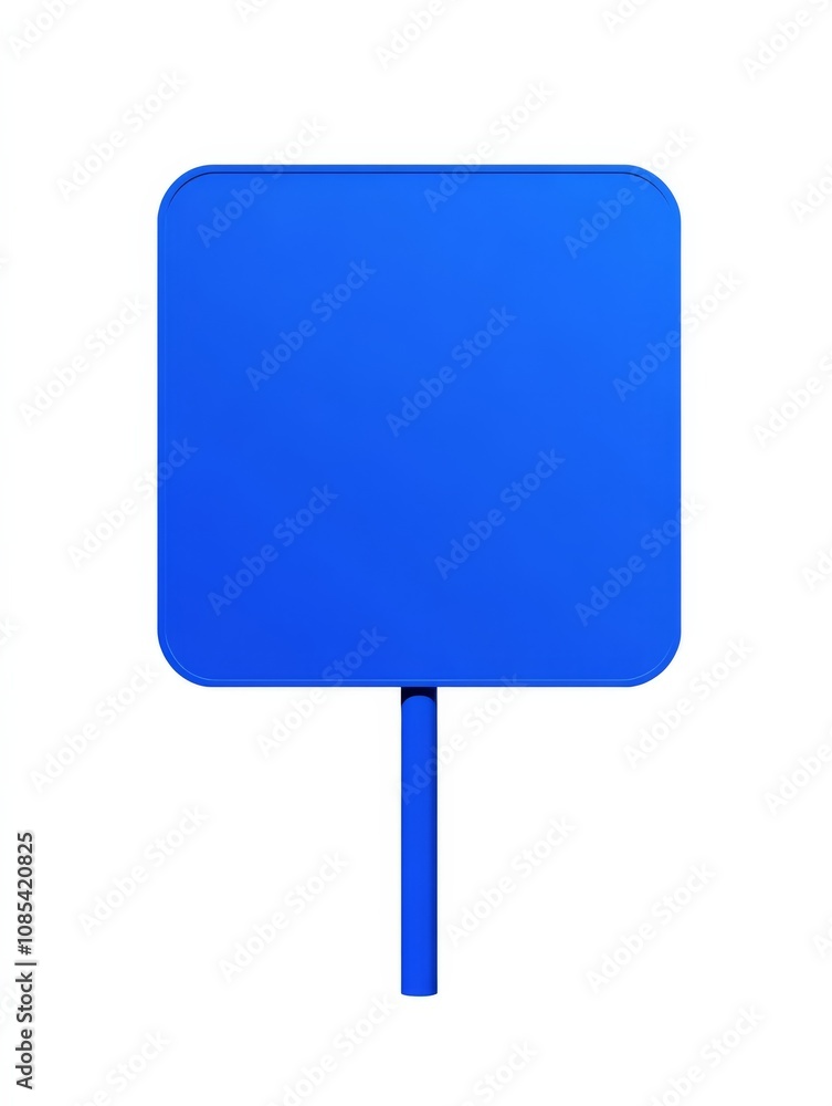 Blue Square Sign on Stick Blue Square Sign on Stick