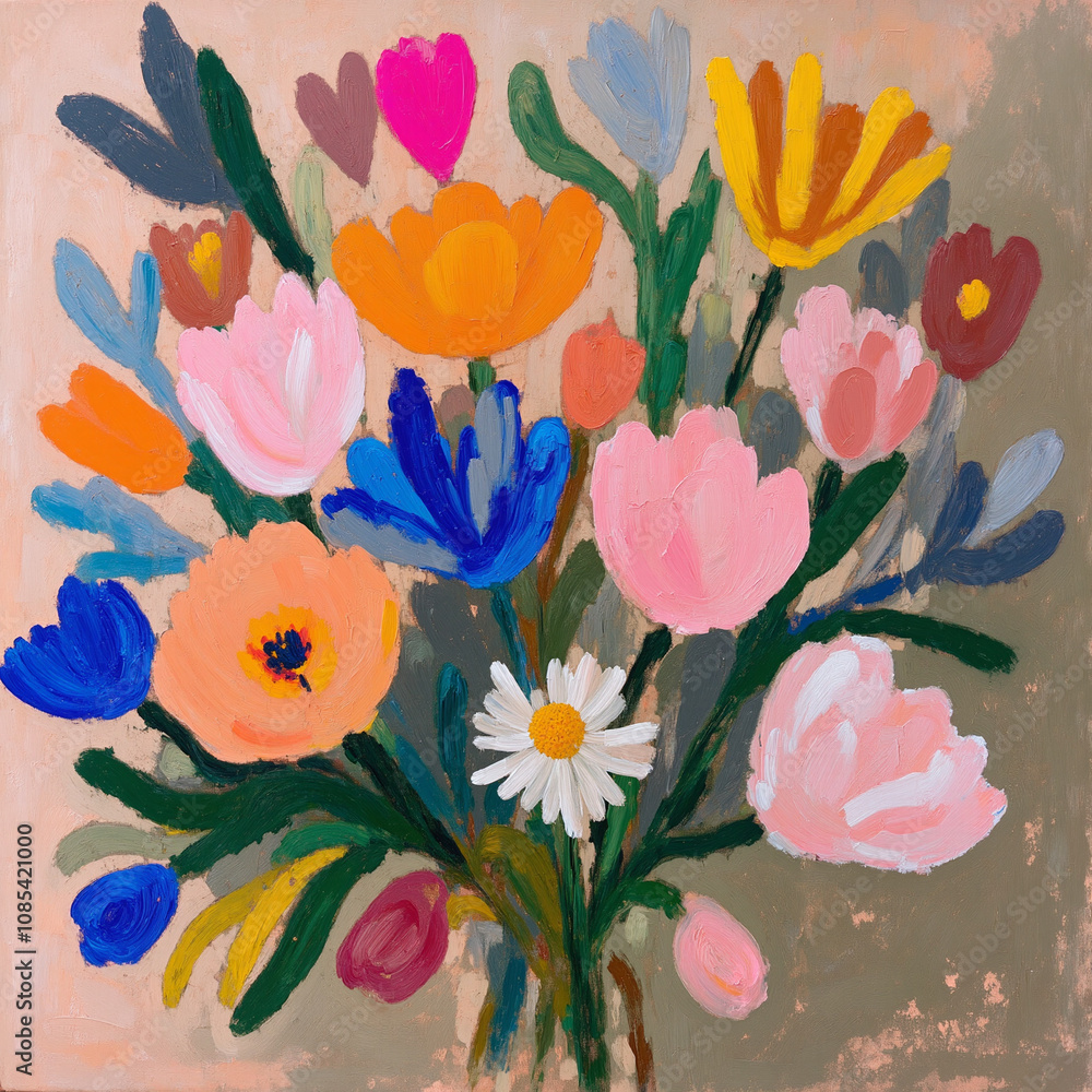 Abstract Beauty in Oil Painting Flowers Abstract Beauty in Oil Painting Flowers
