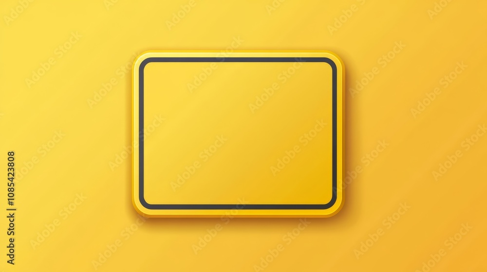 Yellow Blank Signboard: A bright yellow signboard with a black border, ready to be filled with your message. It's isolated on a matching yellow background. Yellow Blank Signboard: A bright yellow signboard with a black border, ready to be filled with your message. It's isolated on a matching yellow background.