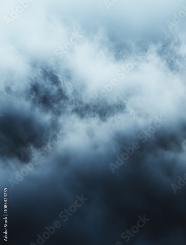 Abstract misty blue background, soft and subtle tones, dark gray and light navy