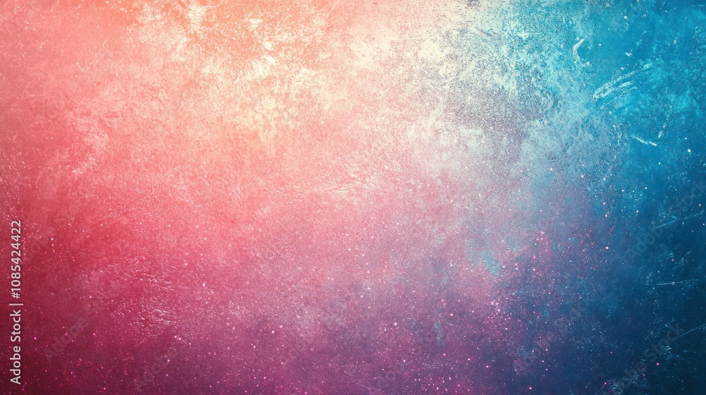 Fototapeta premium Retro grainy gradient background with film grain texture, blending neon and metallic tones for a futuristic yet vintage-inspired design