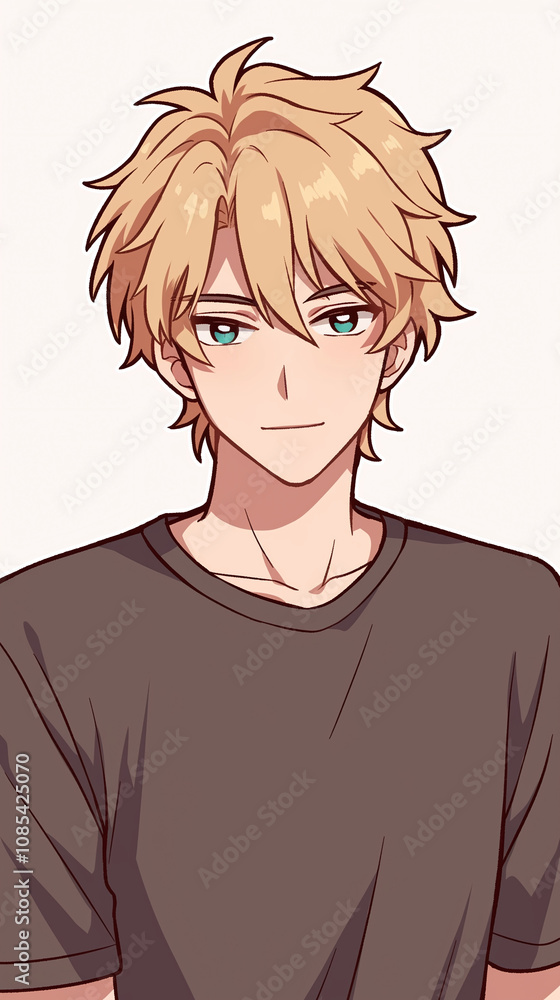Fototapeta premium Anime Boy Portrait Illustration