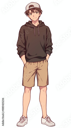 Stylish Anime Boy in Trendy Outfit