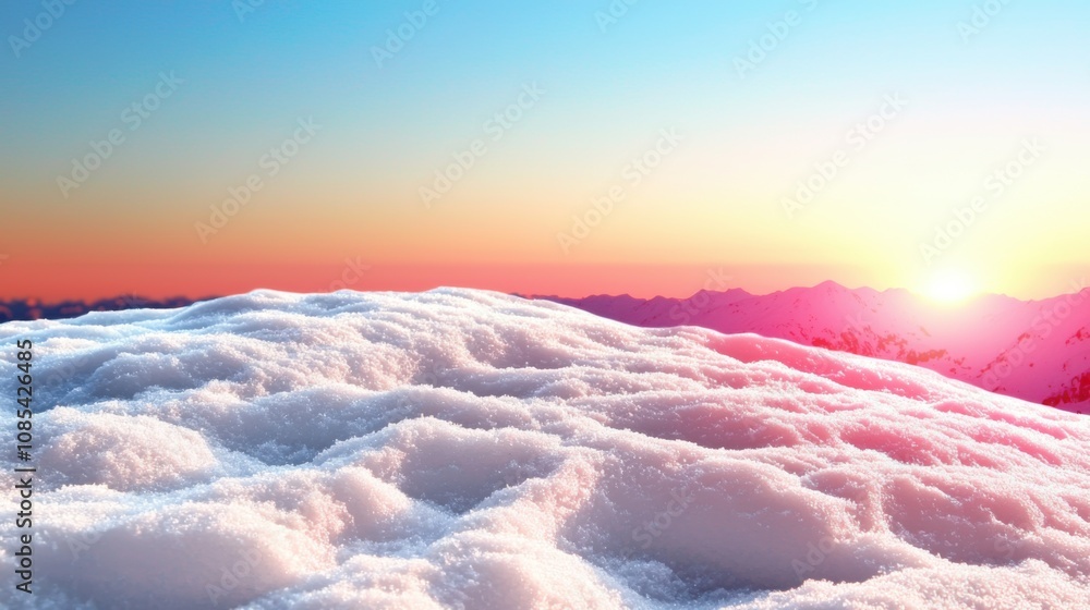 Obraz premium Serene Snowy Horizon at Twilight with Crisp Stillness