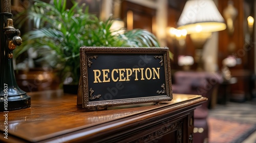 Classic Hotel Reception Sign  photo