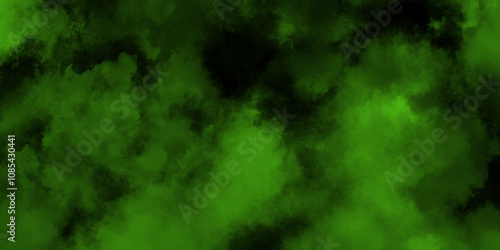 abstract cloud and vapor texture background. Black and Green smoke aquarelle smudge illustration smooth grungy smokey light green colors ink glow. green color powder explosion	
