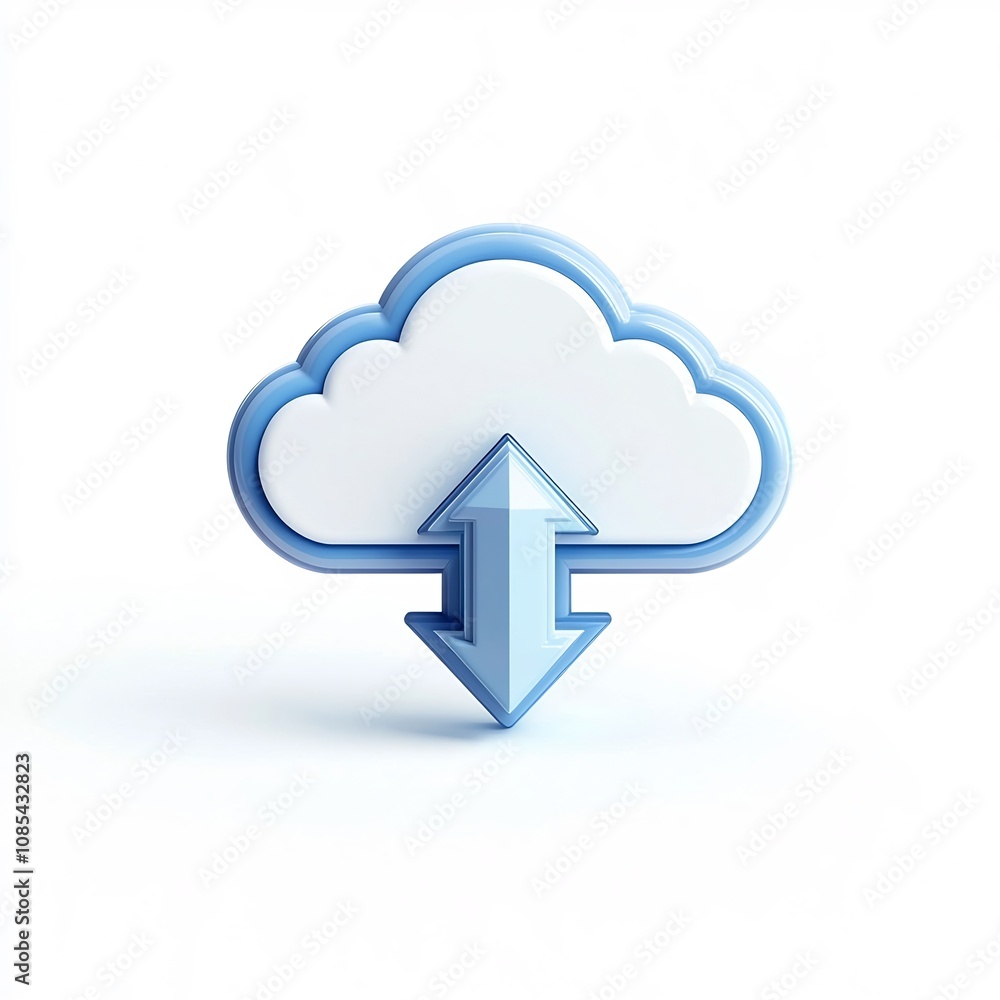 Modern Cloud Download Icon Representing Digital Storage and Transfer Modern Cloud Download Icon Representing Digital Storage and Transfer
