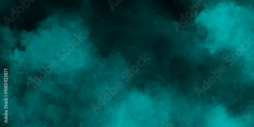 abstract cloud and vapor texture background. Black and blue smoke aquarelle smudge illustration smooth grungy smokey light pastel colors ink glow. Teal color powder explosion	
