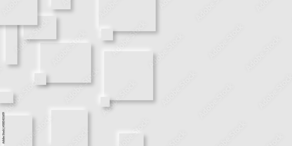 Abstract grey square shape with futuristic concept background.gray paper squares in bright light with shadows.neomorphism Abstract blurred background with Geometric light & white Space design concept Abstract grey square shape with futuristic concept background.gray paper squares in bright light with shadows.neomorphism Abstract blurred background with Geometric light & white Space design concept