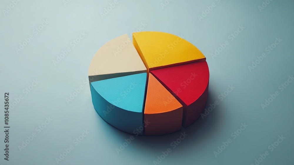 Fototapeta premium Diversification is a wise investment strategy. Investors balance their portfolio across multiple assets, as shown by the pie chart. Candlestick charts track market movements, aiding decision-making. 