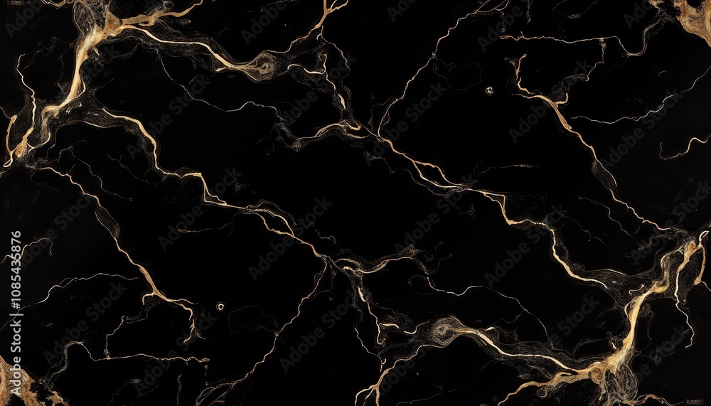 Black marble with golden and gray cracks texture. Black marble texture with gold, white veins, wallpaper, background. Rose gold marble, marble slab.
Black marble with golden and gray cracks texture. Black marble texture with gold, white veins, wallpaper, background. Rose gold marble, marble slab.
