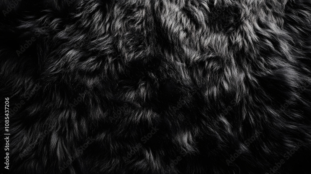 Black fluffy fur texture, fabric wool material, soft fluffy animal hair, abstract natural wool pattern, background Black fluffy fur texture, fabric wool material, soft fluffy animal hair, abstract natural wool pattern, background