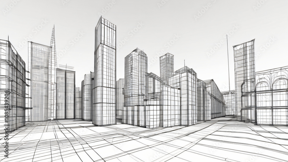 Fototapeta premium sketch of a building