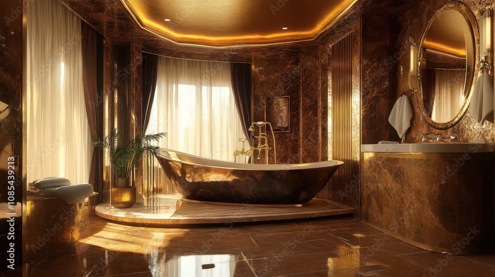 3D interior layout of a luxury marble bathroom 3D interior layout of a luxury marble bathroom