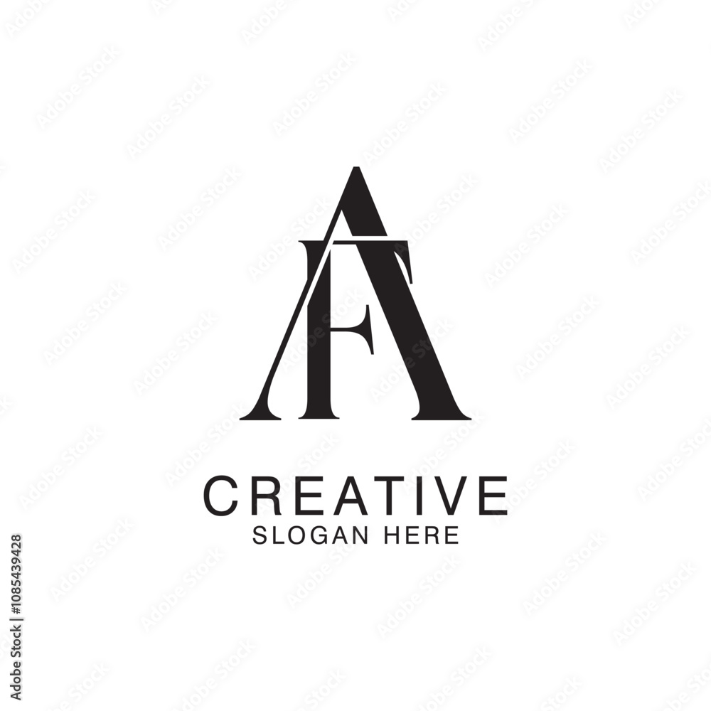 Modern Creative AF Logo Design. icon initial Based Monogram and Letters in Luxury vector