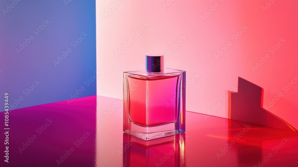 perfume bottle on pink background product showcase perfume bottle on pink background product showcase