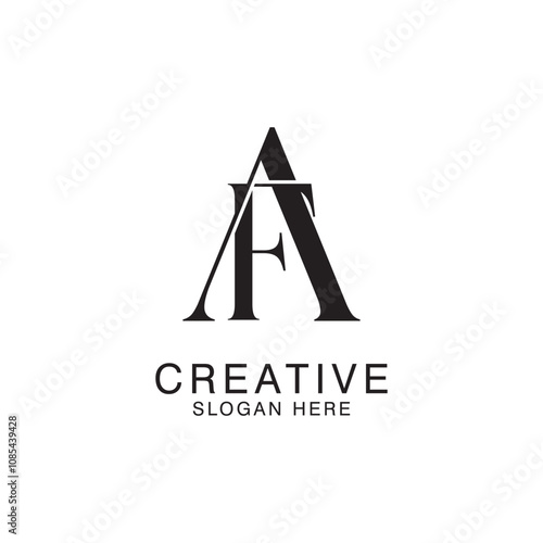 Modern Creative AF Logo Design. icon initial Based Monogram and Letters in Luxury vector