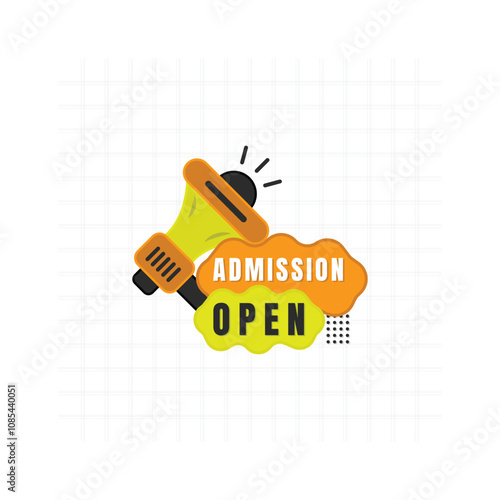 Admission open and Promotion icon vector template for social media post on geometric background