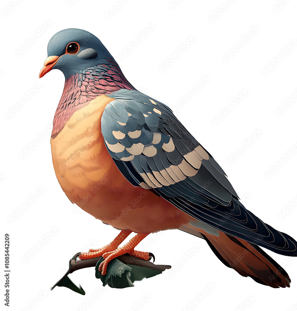 Fototapeta premium Cartoon Passenger Pigeon: Simple and Cute