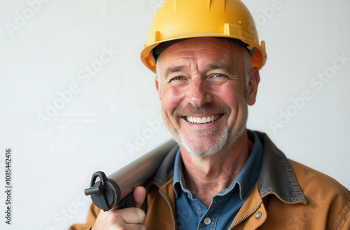 advertising photo portrait of a builder