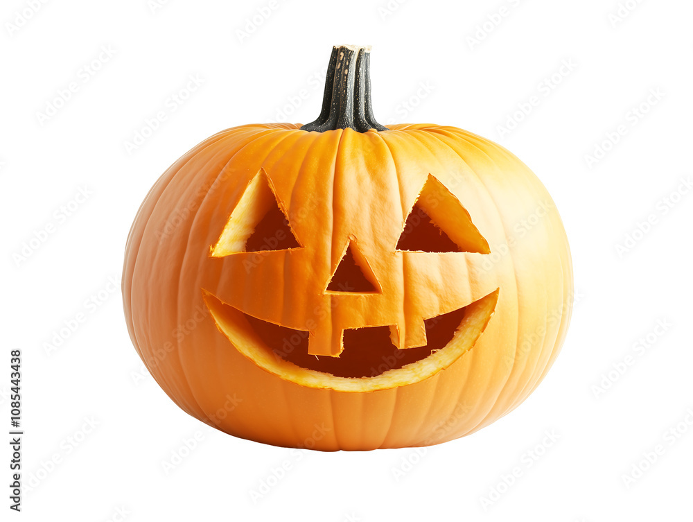 A cheerful carved pumpkin with a smiling face, perfect for Halloween festivities. Isolated on transparent white background, png
A cheerful carved pumpkin with a smiling face, perfect for Halloween festivities. Isolated on transparent white background, png