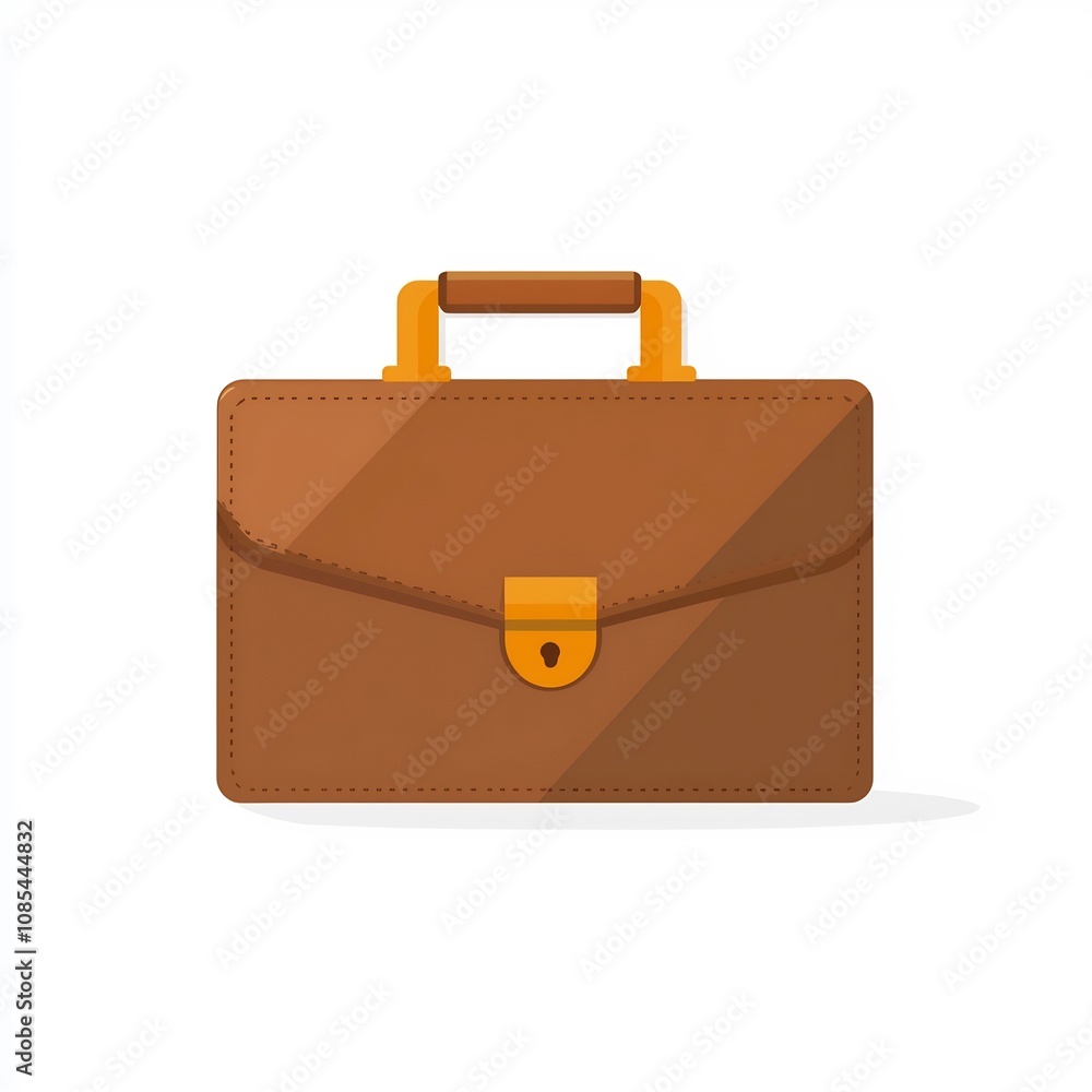 Flat Briefcase Icon Symbolizing Business Professionalism and Career on White Background Flat Briefcase Icon Symbolizing Business Professionalism and Career on White Background