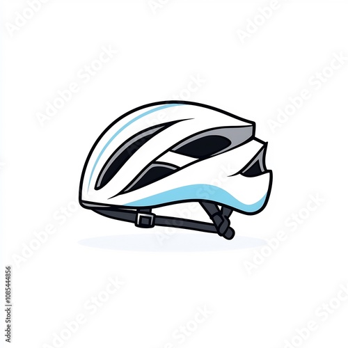 Modern Minimalist Bicycle Helmet Icon Representing Outdoor Activity and Safety photo