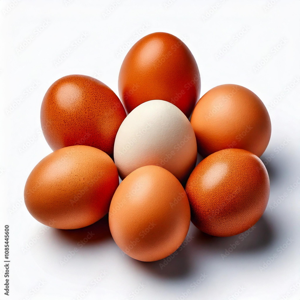 chiken egg on white chiken egg on white
