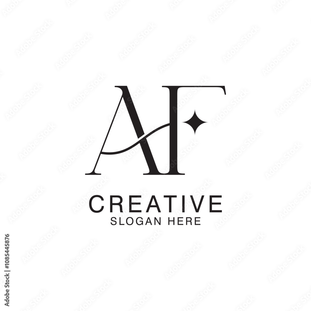 Modern Creative AF Logo Design. icon initial Based Monogram and Letters in Luxury vector Modern Creative AF Logo Design. icon initial Based Monogram and Letters in Luxury vector