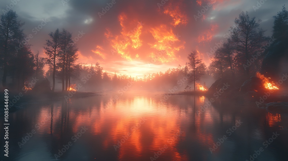 Fire sunset Fire sunset