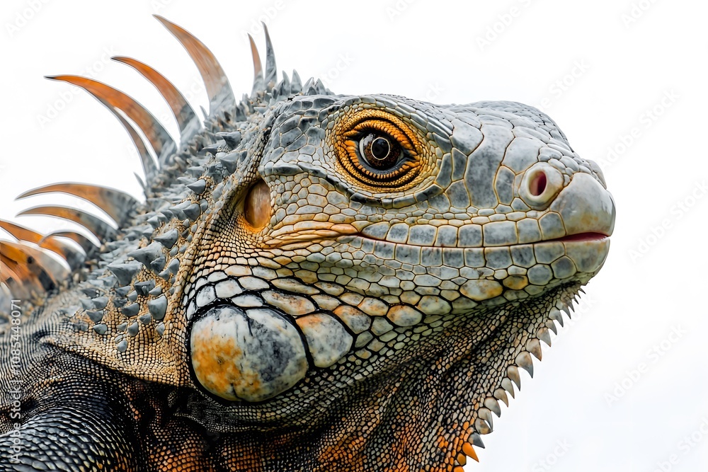 Obraz premium Closeup Portrait Of A Colorful Iguana Reptile