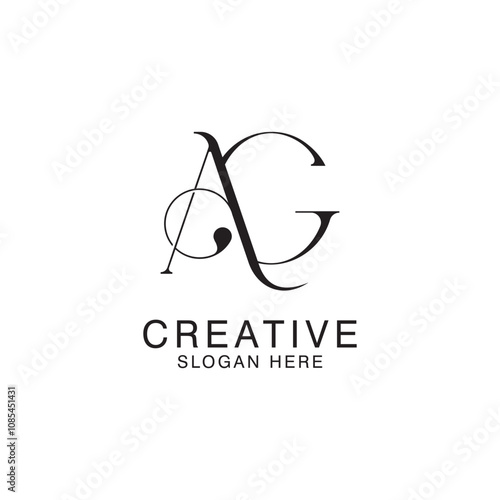 Modern Creative AG Logo Design. icon initial Based Monogram and Letters in Luxury vector