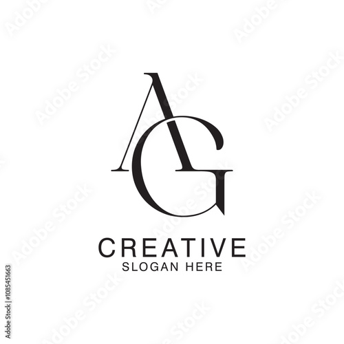 Modern Creative AG Logo Design. icon initial Based Monogram and Letters in Luxury vector